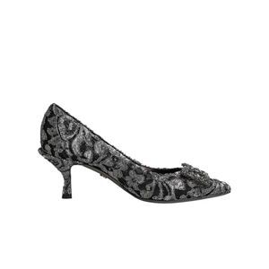 Dolce & Gabbana Silver Lace DG Amore Heels Pumps Women's Shoes